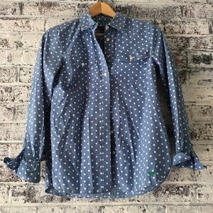 Talbots polka dot button down shirt